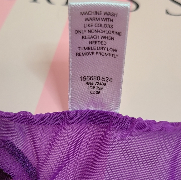 Rare VTG VS Very Sexy Double Strap Mesh String Bikini Panty Size M Purple - Picture 6 of 6